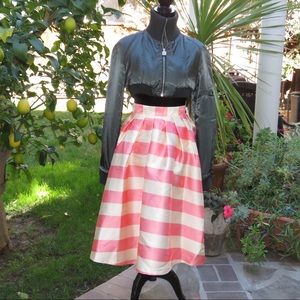 Chic Wish Pink and Creme Large Striped A-Line Skirt Size XS